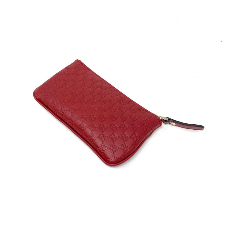 red Microguccissima leather Gucci key pouch wallet consignment shop from runway with love