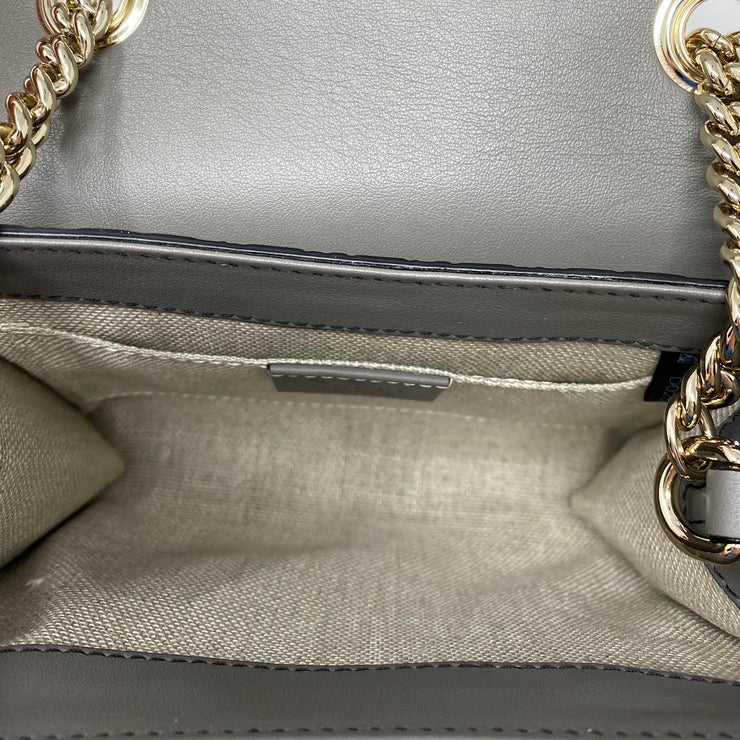 Gucci Microguccissima Mini Emily Bag Gray Leather Crossbody Chain Consignment Shop From Runway With Love