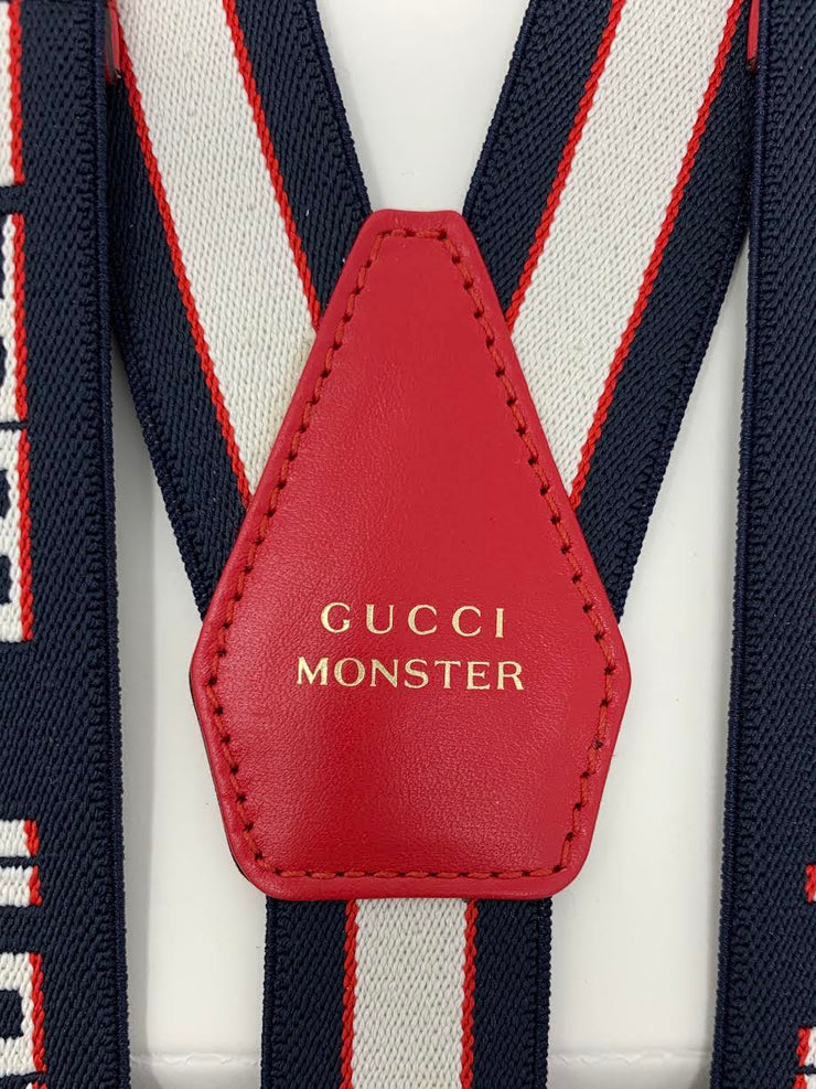 Gucci Monster Blue and White SuspendersKids Boys Children's Consignment Shop From Runway With Love 