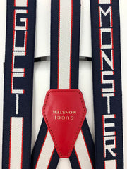 Gucci Monster Blue and White SuspendersKids Boys Children's Consignment Shop From Runway With Love 
