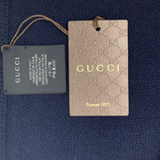 Gucci Navy Blue Wool Scarf Red Stripe Consignment Shop From Runway With Love