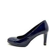 Gucci Patent Leather Round-Toe Pumps GG Navy Consignment Shop From Runway With Love