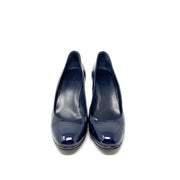 Gucci Patent Leather Round-Toe Pumps GG Navy Consignment Shop From Runway With Love