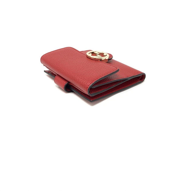 Gucci Interlocking GG Compact Wallet Red Leather Consignment Shop From Runway With Love