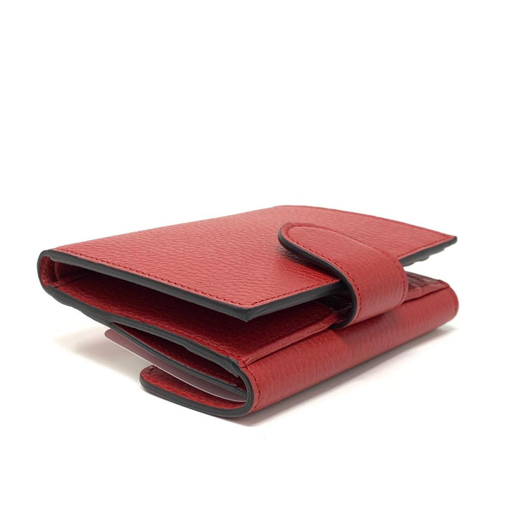 Gucci Interlocking GG Compact Wallet Red Leather Consignment Shop From Runway With Love