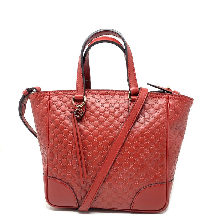 Gucci Microguccissima Small Bree Tote red Leather Crossbody Consignment Shop From Runway With Love