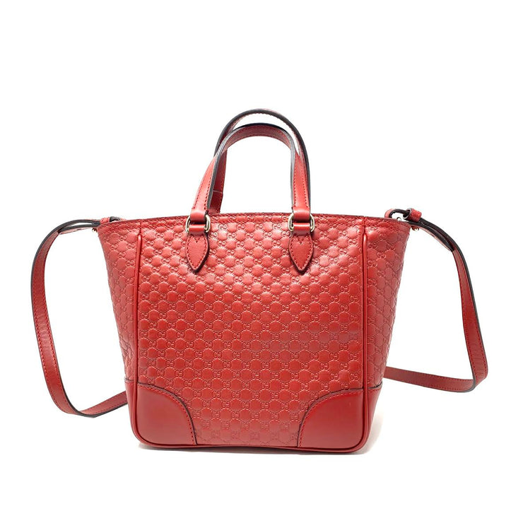 Gucci Microguccissima Small Bree Tote red Leather Crossbody Consignment Shop From Runway With Love