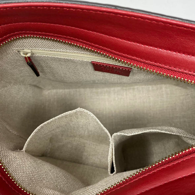 Gucci Microguccissima Small Bree Tote red Leather Crossbody Consignment Shop From Runway With Love