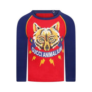 Gucci Red Wolf Print Long Sleeve Top w/ Tags - Size 12/18M