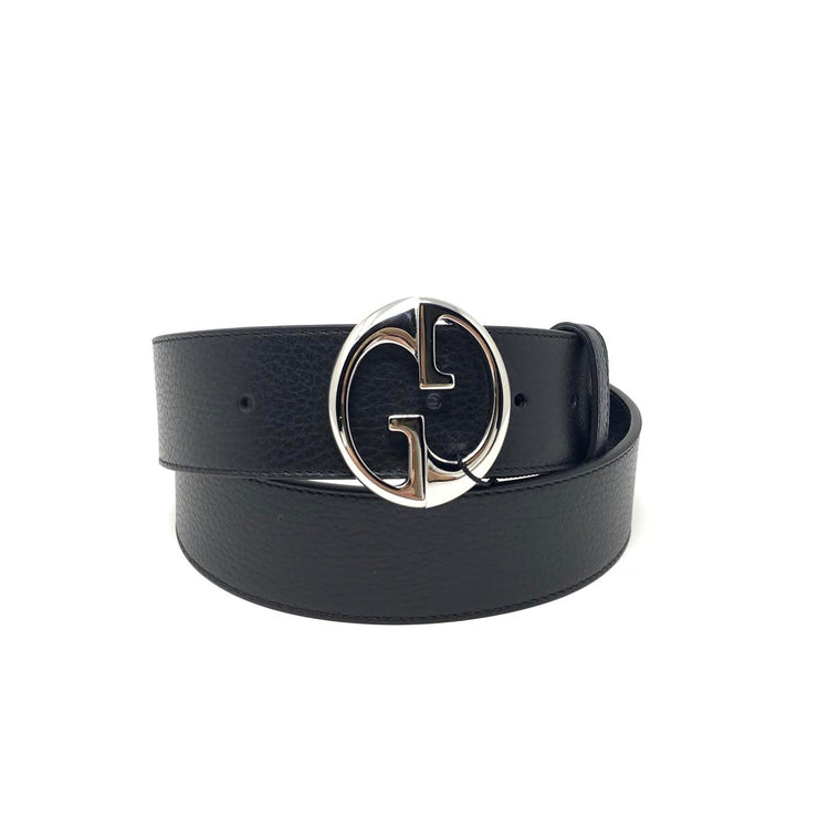 Gucci Reversible Belt Navy Blue Leather Consignment Shop From Runway With Love