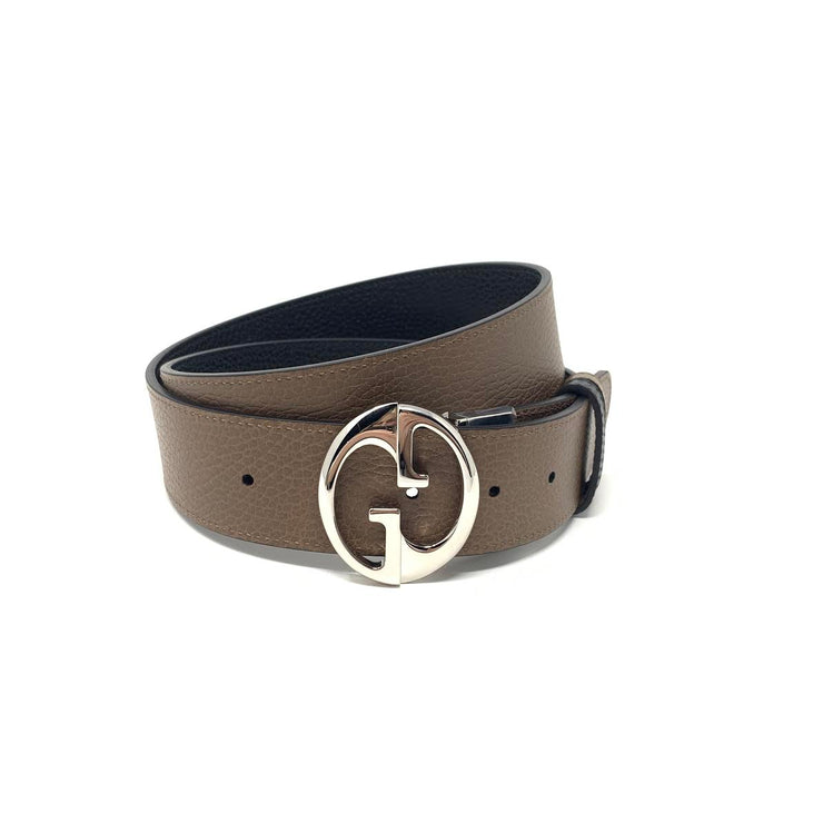 Gucci Reversible Belt Brown Black Interlocking GG Marmont Consignment Shop From Runway With Love