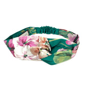 Gucci Silk Duchesse Headband Floral Green Pink Consignment Shop From Runway With Love
