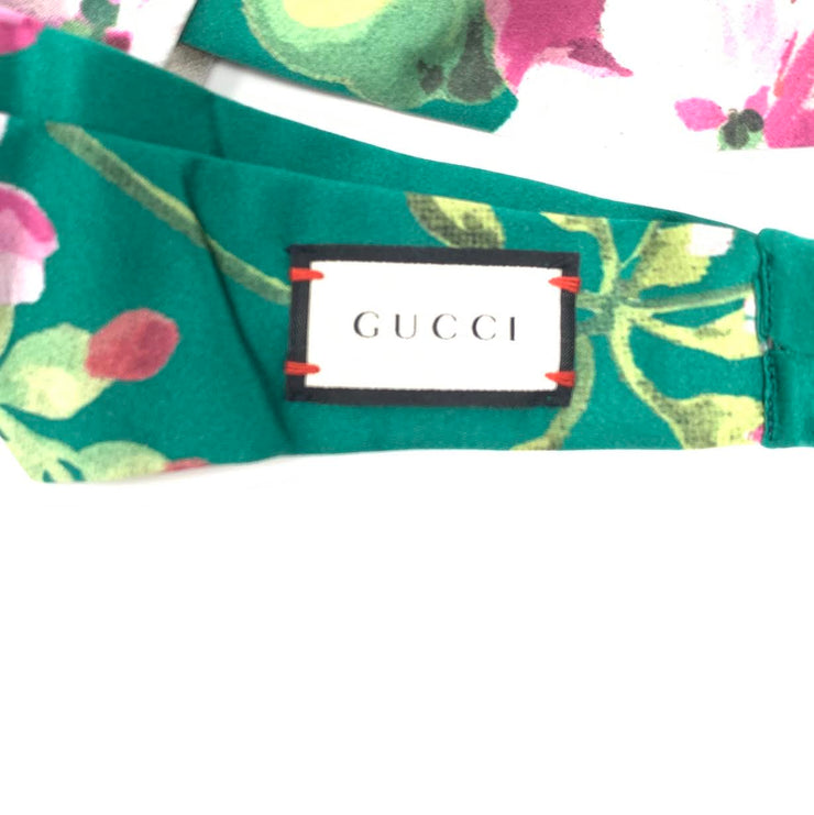 Gucci Silk Duchesse Headband Floral Green Pink Consignment Shop From Runway With Love