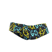 Gucci Silk Headband Ghost Stars Black Blue Luxury designer consignment shop from runway with love