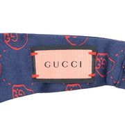 Gucci Silk Headband Navy Blue Red Skulls Ghost Consignment Shop From Runway With Love