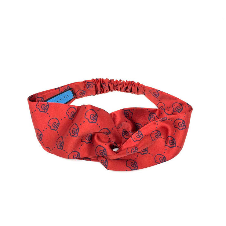 Gucci Silk Headband Red Skulls Ghost Consignment Shop From Runway With Love