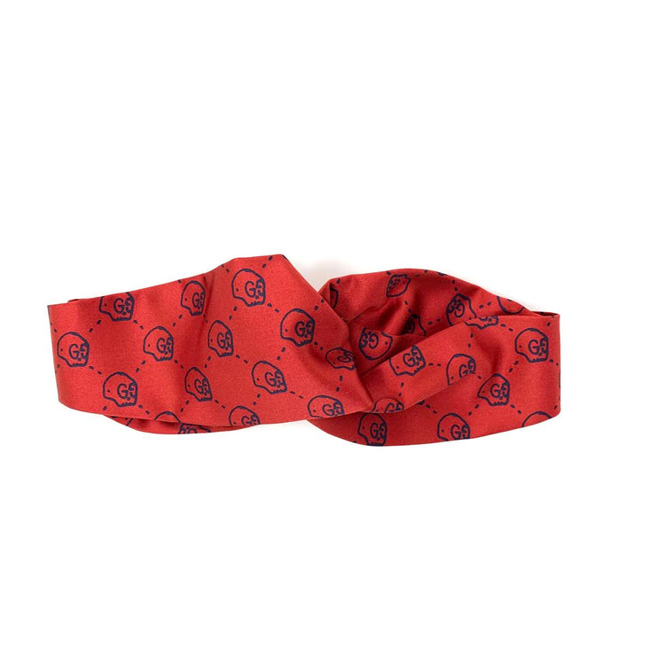 Gucci Silk Headband Red Skulls Ghost Consignment Shop From Runway With Love
