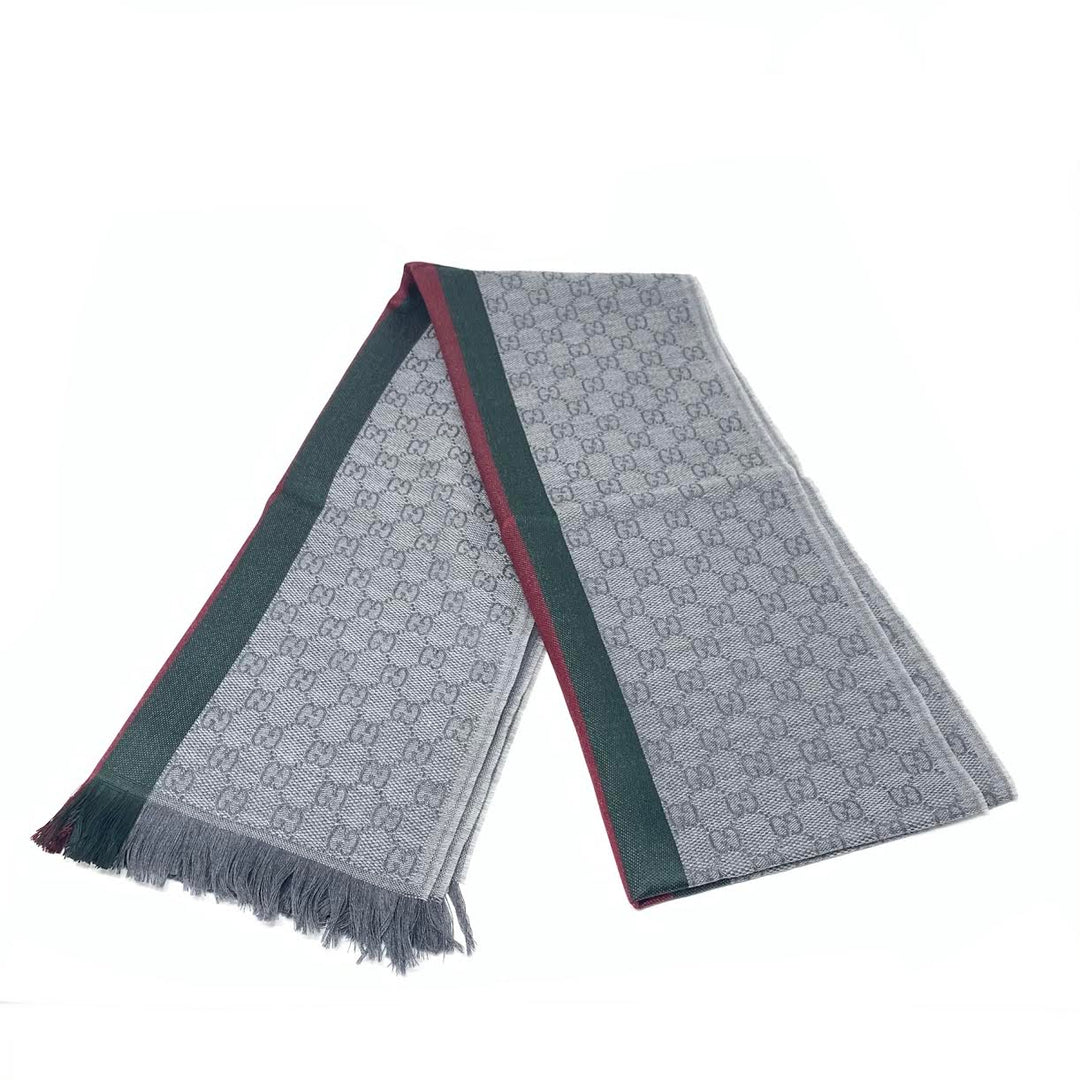 Gucci-Wool-Blend-Scarf-Gray-