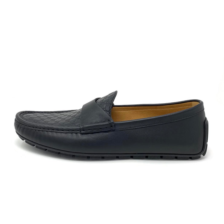 Gucci Black Guccissima Driving Loafers Designer consignment From Runway With Love