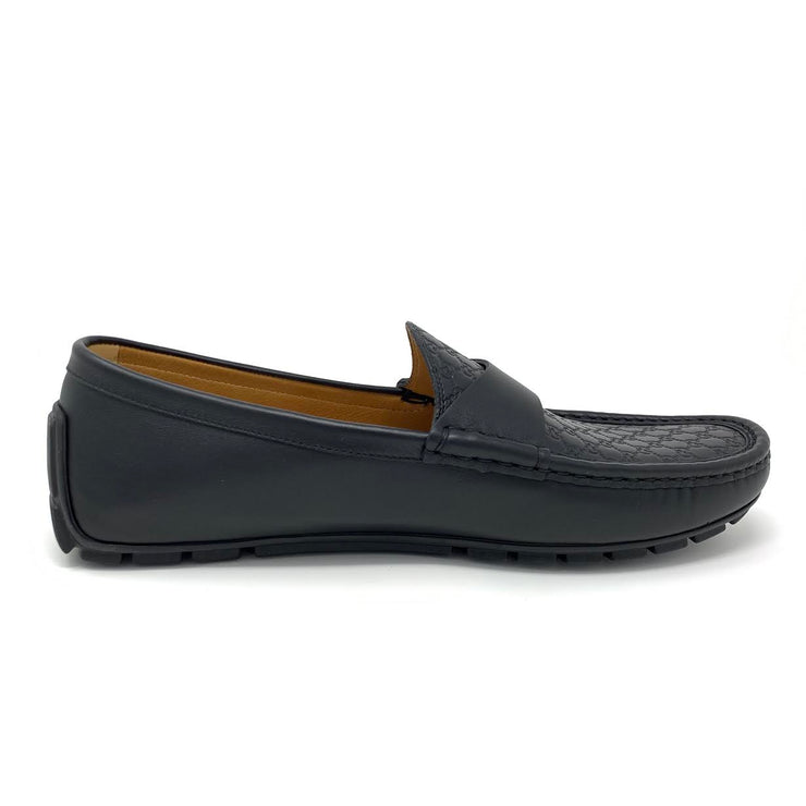 Gucci Black Guccissima Driving Loafers Designer consignment From Runway With Love