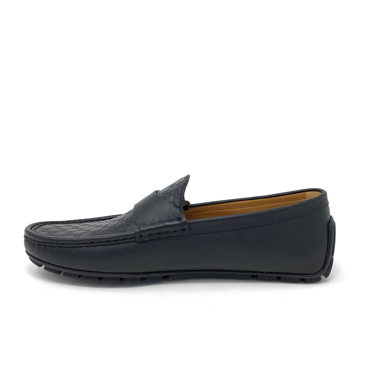 Gucci Black Guccissima Driving Loafers Designer consignment From Runway With Love