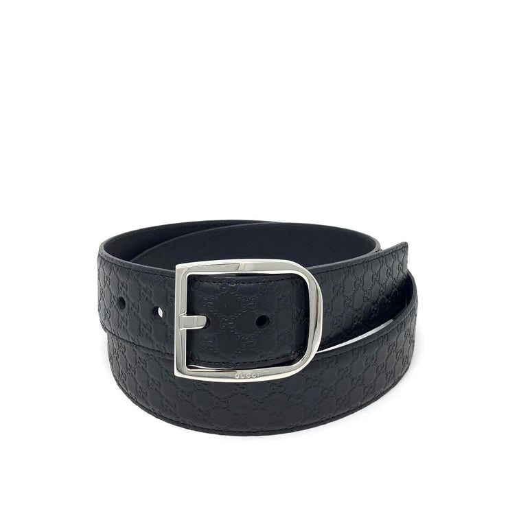 Gucci Black Guccissima Leather Belt Designer Consignment From Runway With Love