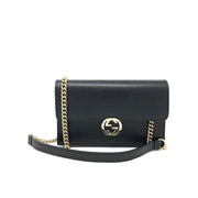 Gucci Interlocking GG Wallet On Chain in Black w/ Tags