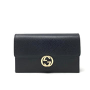 Gucci Interlocking GG Wallet On Chain in Black w/ Tags