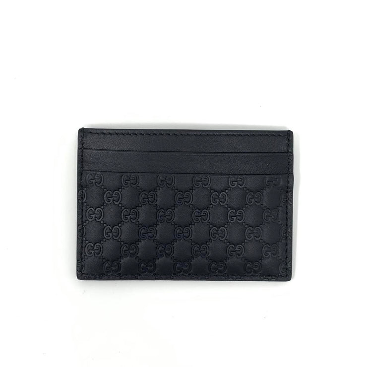 Gucci Black Leather Guccissima Card Holder w/ Tags