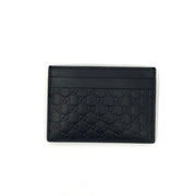 Gucci Black Leather Guccissima Card Holder Designer Consignment From Runway With Love