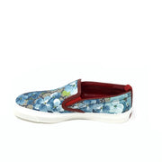 Gucci GG Blooms Slip On Sneakers Floral Blue Designer Consignment From Runway With Love
