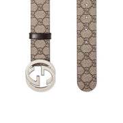 Gucci GG Supreme Belt Interlocking G Designer Consignment From Runway With Love
