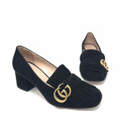 Gucci Marmont Black Mid Heel Shoe