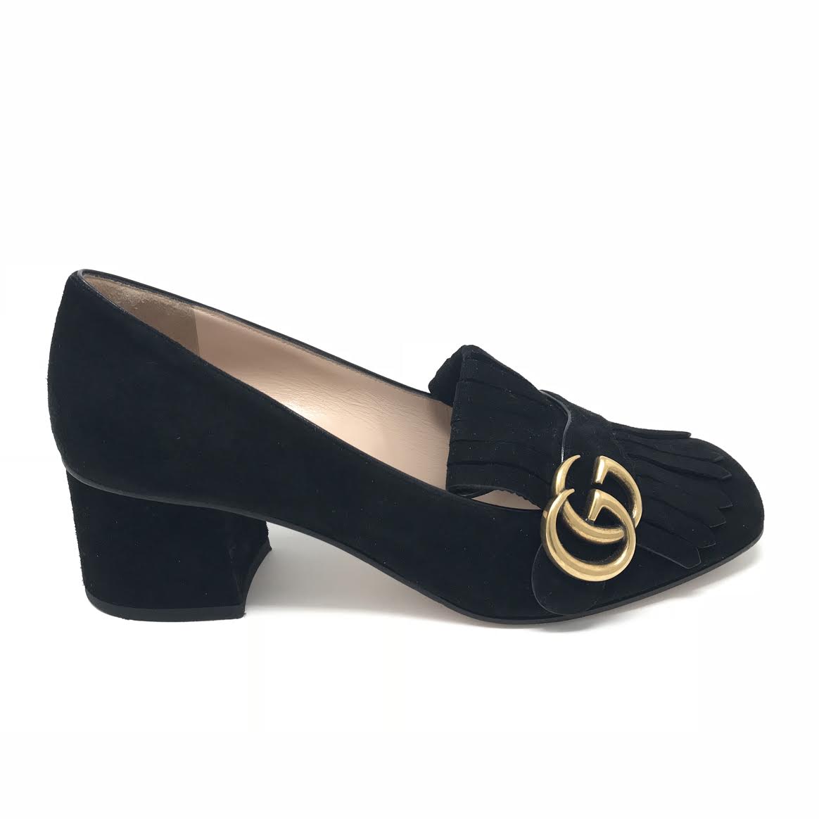Gucci marmont heels black top
