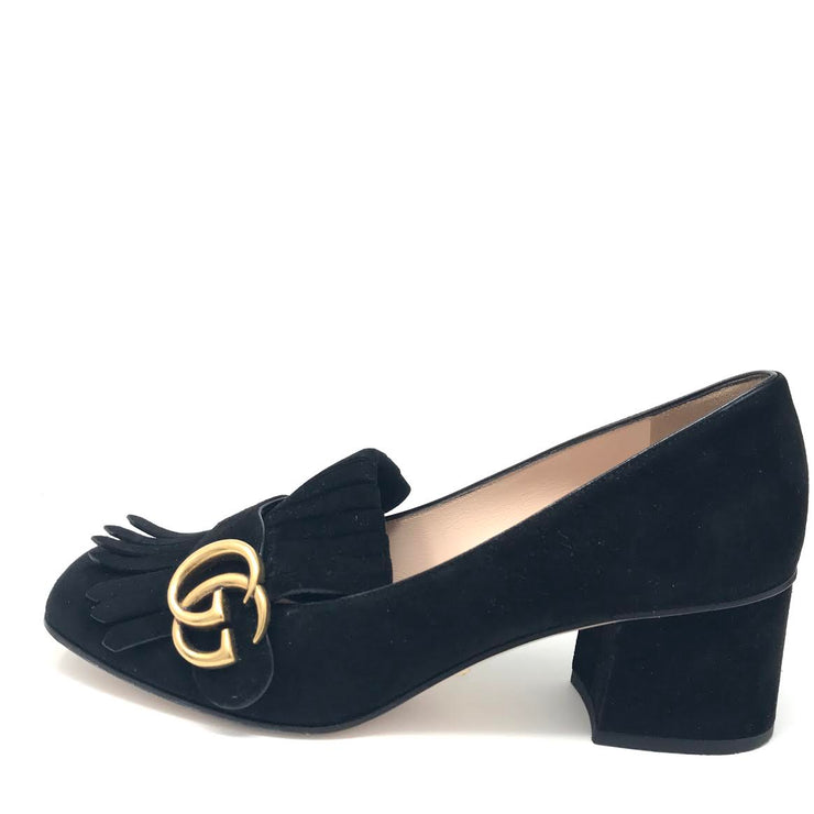 Gucci Marmont Black Mid Heel Shoe