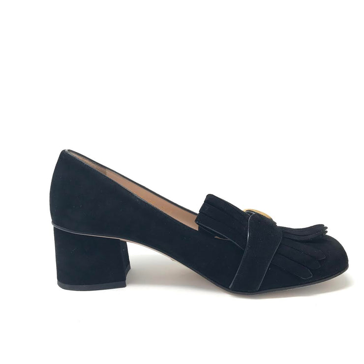 Gucci Marmont Black Mid Heel Shoe
