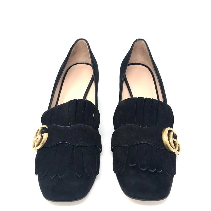 Gucci Marmont Black Mid Heel Shoe