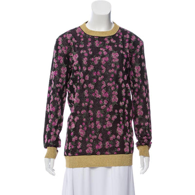 Gucci Metallic Floral Sweater Designer Consignment From Runway With Love