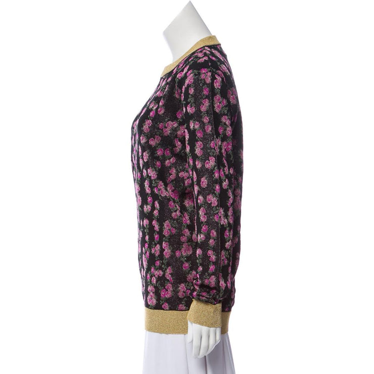 Gucci Metallic Floral Sweater Designer Consignment From Runway With Love
