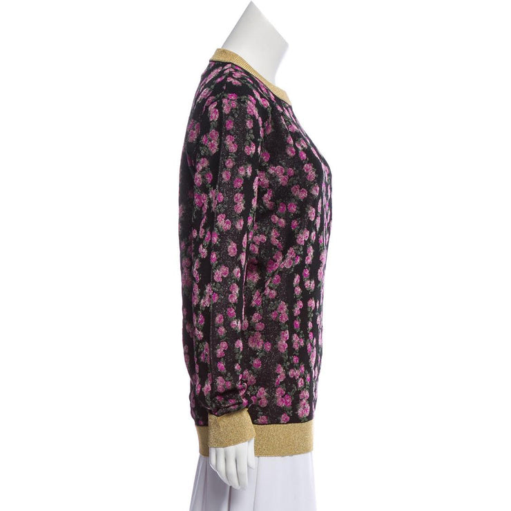 Gucci Metallic Floral Sweater Designer Consignment From Runway With Love