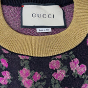 Gucci Metallic Floral Sweater Designer Consignment From Runway With Love