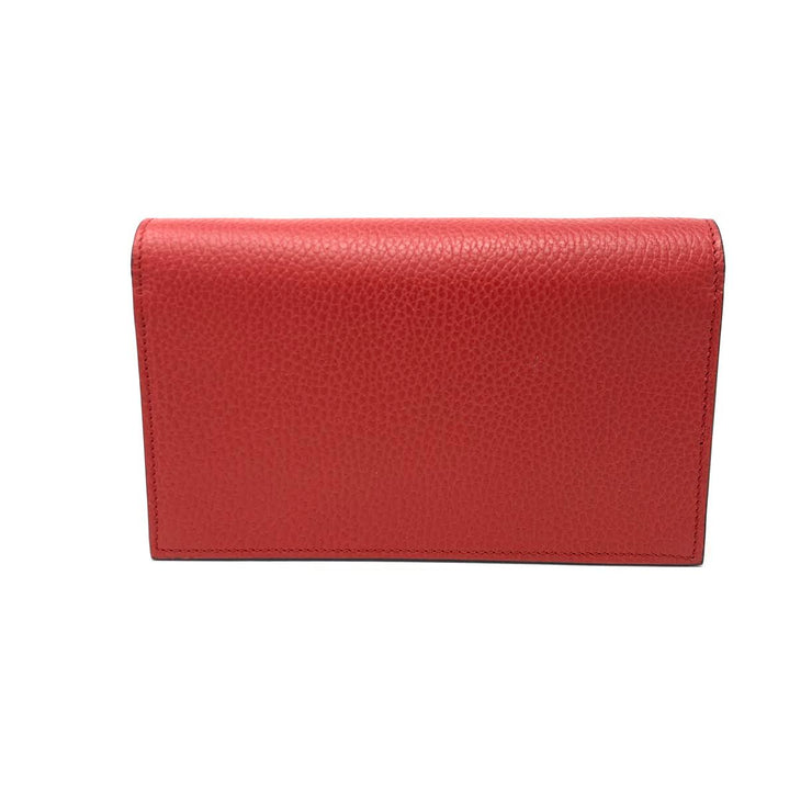 Gucci Interlocking GG Wallet On Chain in Red w/ Tags