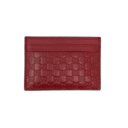 Gucci Red Leather Guccissima Card Holder Designer Consignment From Runway With Love