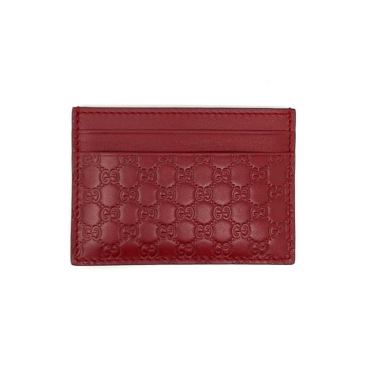 Gucci Red Leather Guccissima Card Holder Consignment Shop From Runway With Love