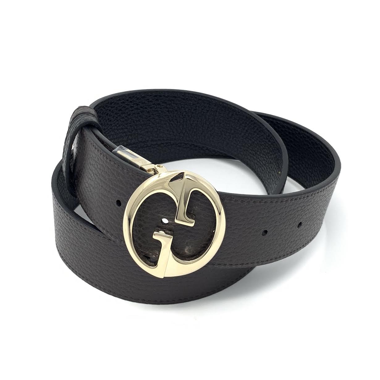 Gucci Black/Brown reversible Belt with Gold G Buckle Gucci GG Marmont Reversible Black Brown Leather Belt 95/38  main image 3