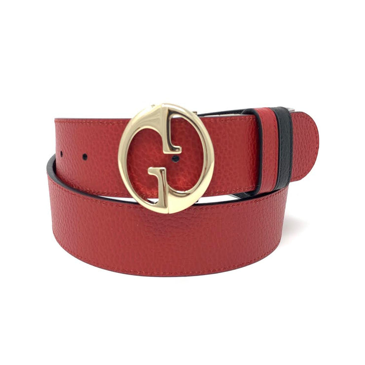 Gucci Reversible Belt Red Black LeatherConsignment Shop From Runway With Love