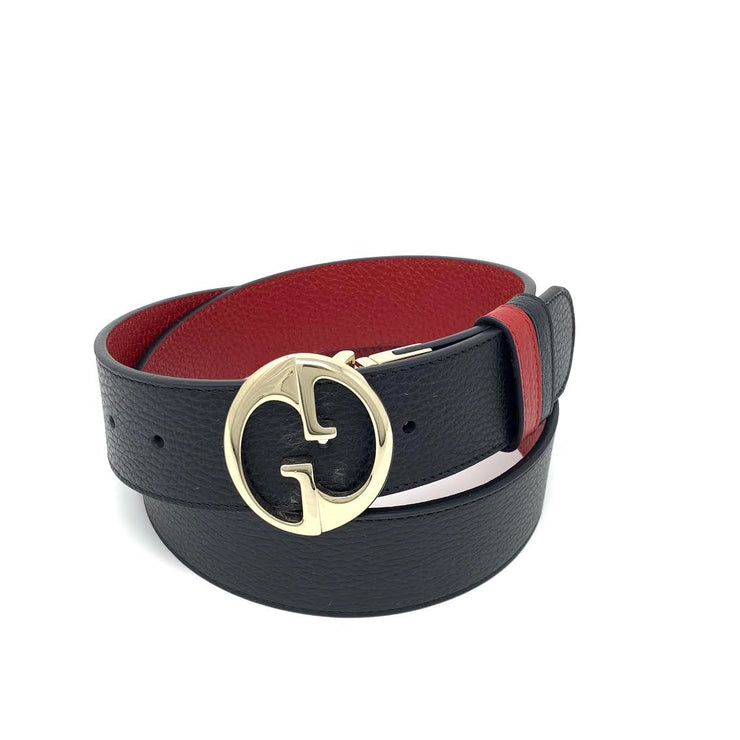 Gucci Reversible Belt Red Black Designer Consignment From Runway With Love