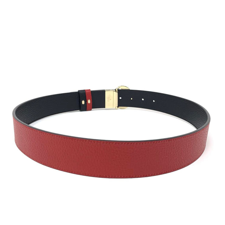 Gucci Reversible Belt Red Black LeatherConsignment Shop From Runway With Love