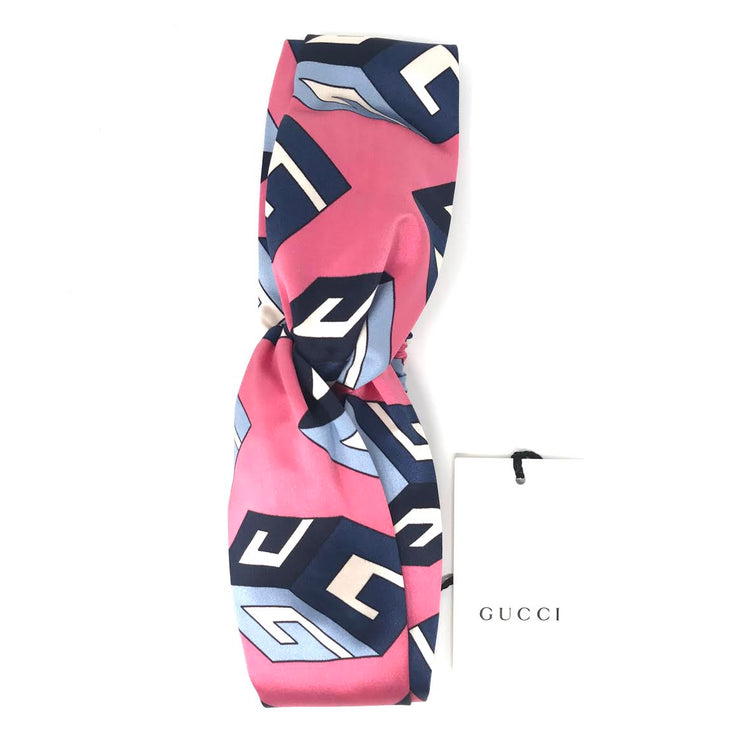 Gucci Silk Wallpaper Headband in Pink w/ Tags