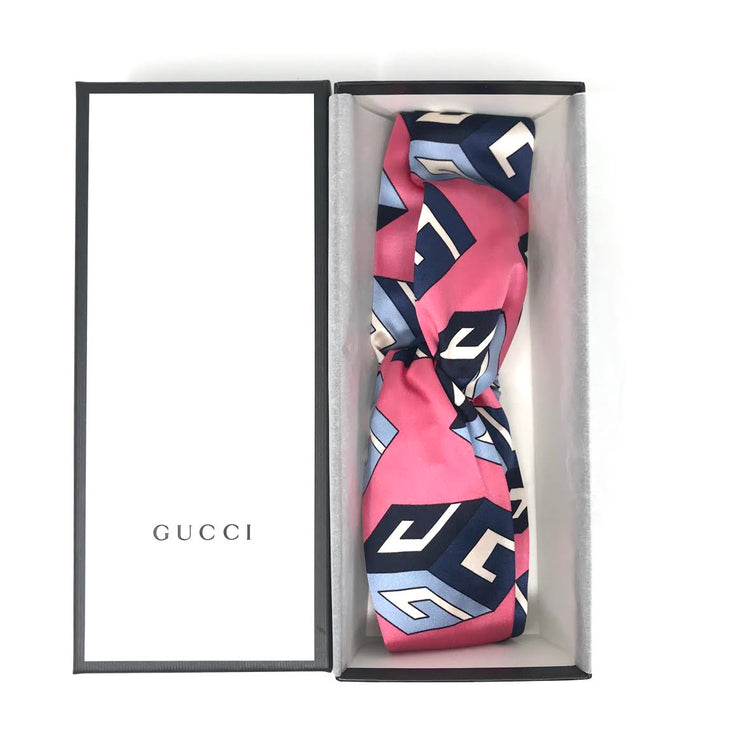 Gucci Silk Wallpaper Headband in Pink w/ Tags